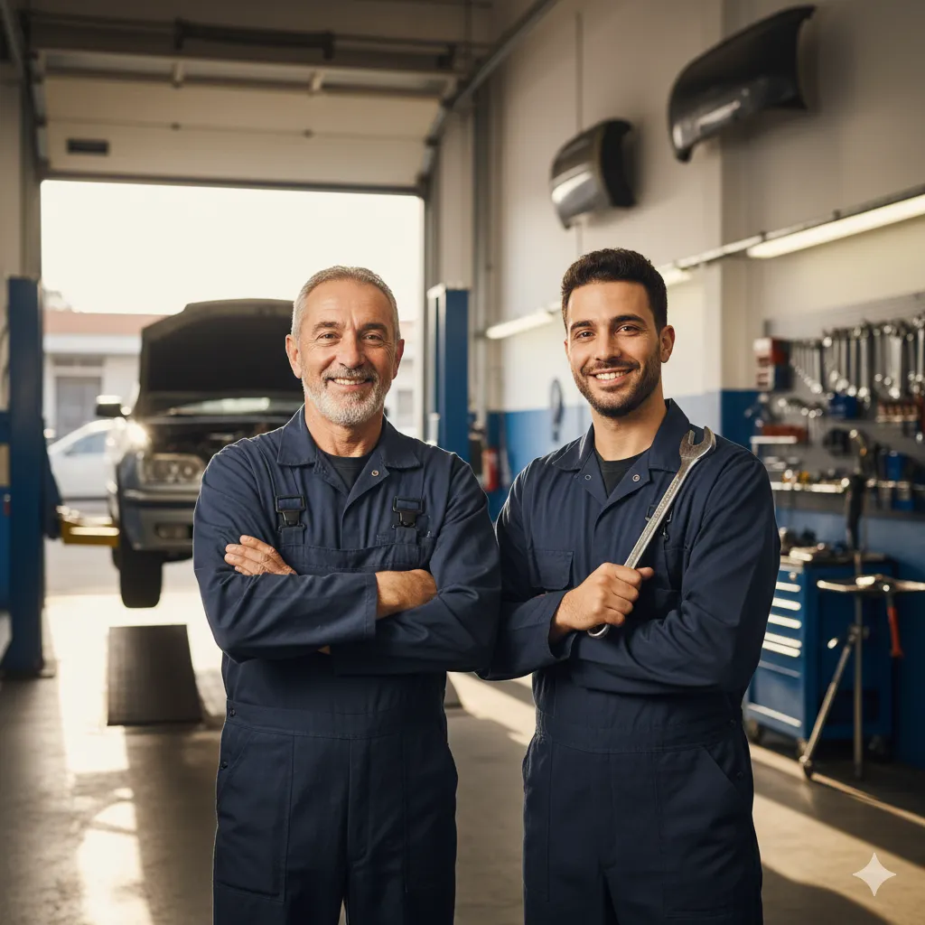 Auto Chico workshop — father and son team